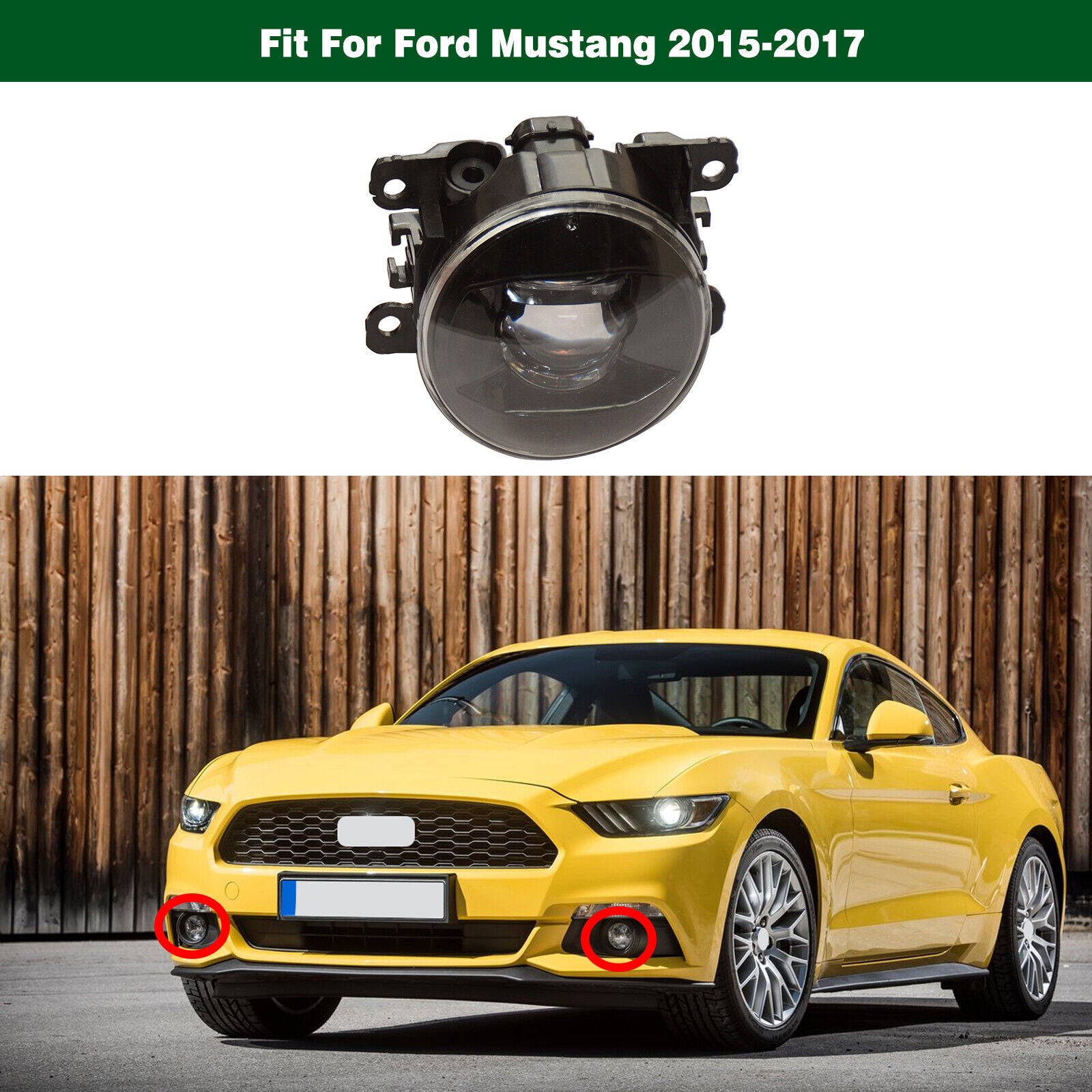 1Pcs Front Bumper Driving Fog Light Lamp Clear Fit for Ford for Mustang 2015-2017