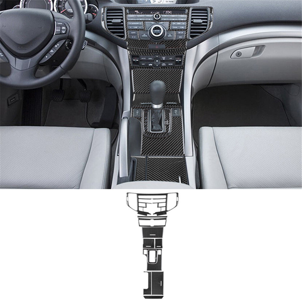 12Pcs Carbon Fiber Central Console Cover Trim for Acura TSX Type A 2009-2014
