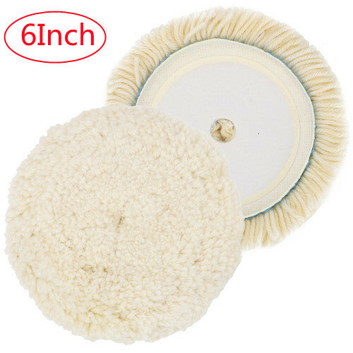 Polishing Pad Cushion 6 inch 2-Piece 100% Natural Wool Hook Cushion Suitable for Cars