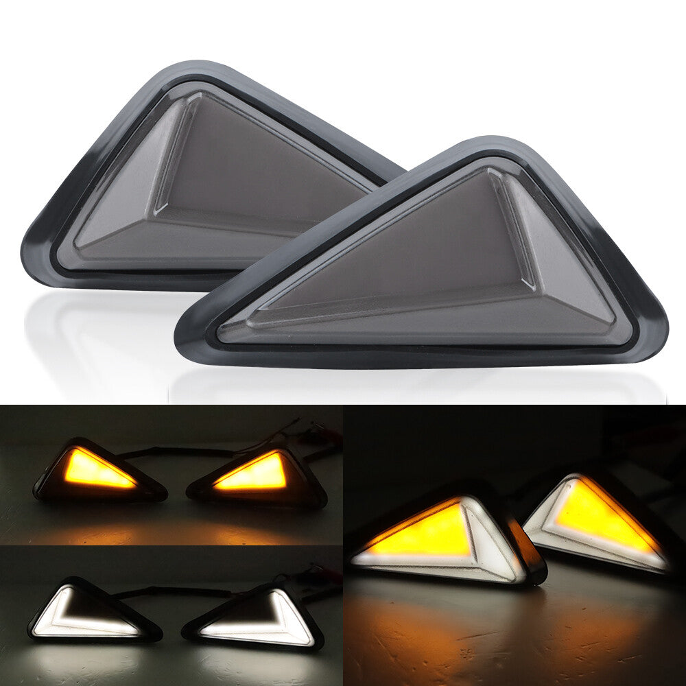 Motorcycle Flush Mount DRL LED Turn Signals Indicator Blinker Light White Amber