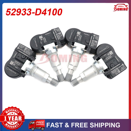 4x New TPMS 52933-D4100 for Kia Pressure Monitoring System Tire Pressure Sensors