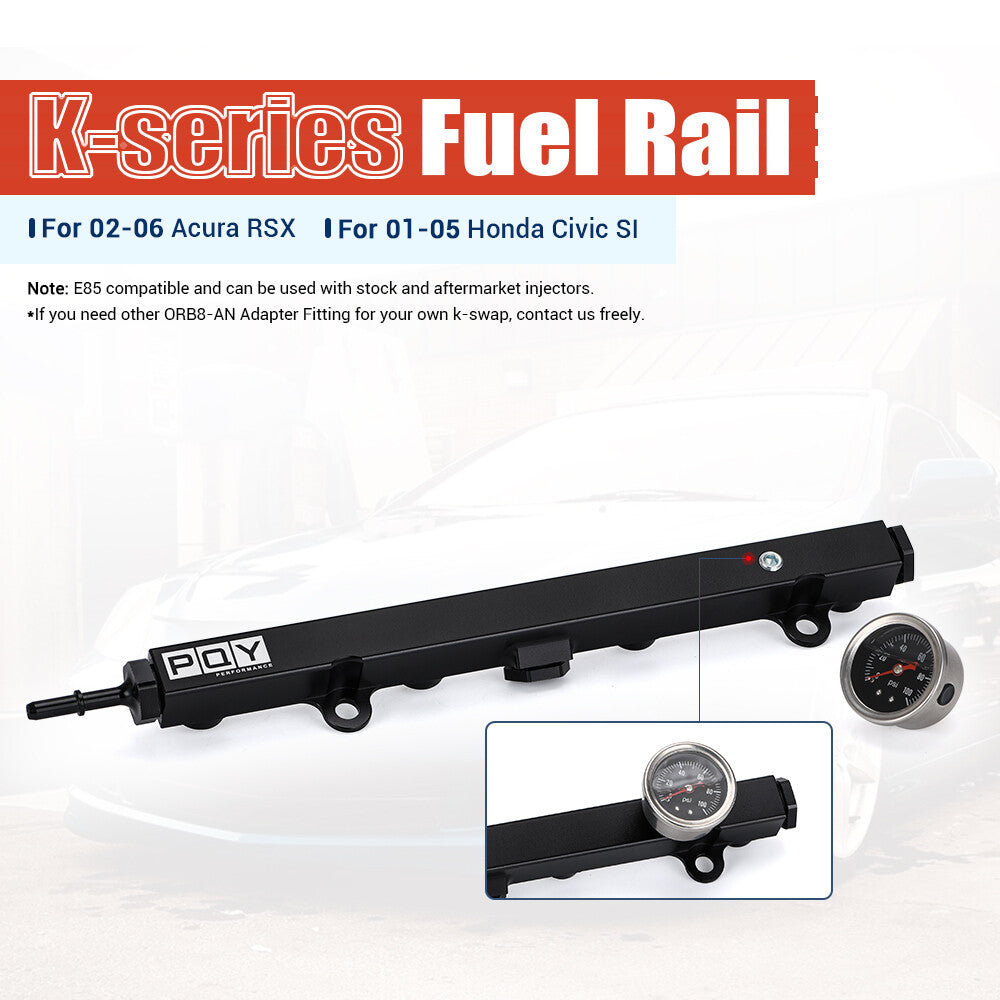 PQY K Series High Flow Fuel Rail for Honda / for Acura K20 K24 K-Swap for Civic Rsx Integra