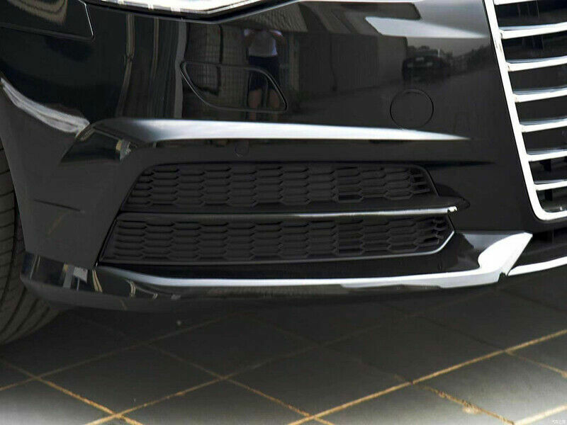 for Audi A6 S6 2016-2018 Fog Light Lamp Grilles W/Black Trim Front Bumper Grill