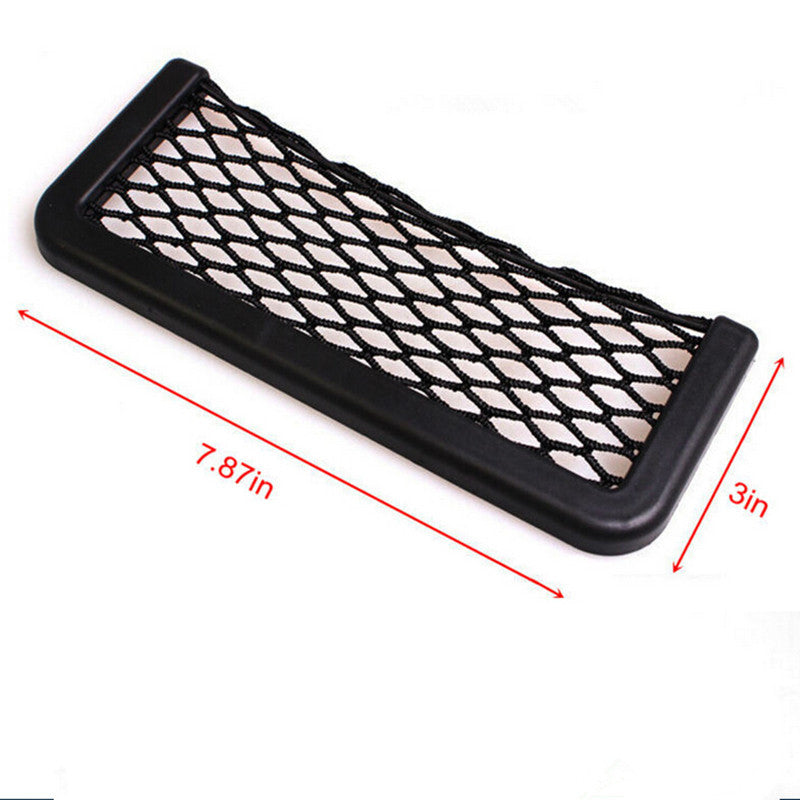 7.5in Car Storage Mesh Resilient String Phone Bag Holder Organizer Phone Holder