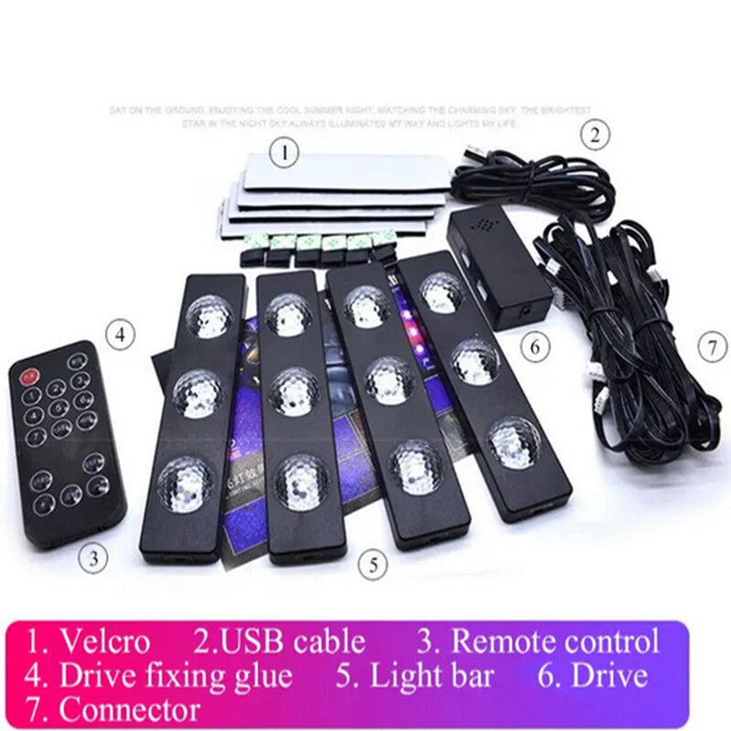 Car Interior Ambient Foot Starry Light Backlight Atmosphere Decorative Neon Lamp