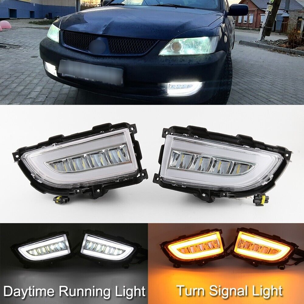 LED DRL Daytime Running Light Fog Lamp for Mitsubishi Lancer 04-2006 Turn Signal