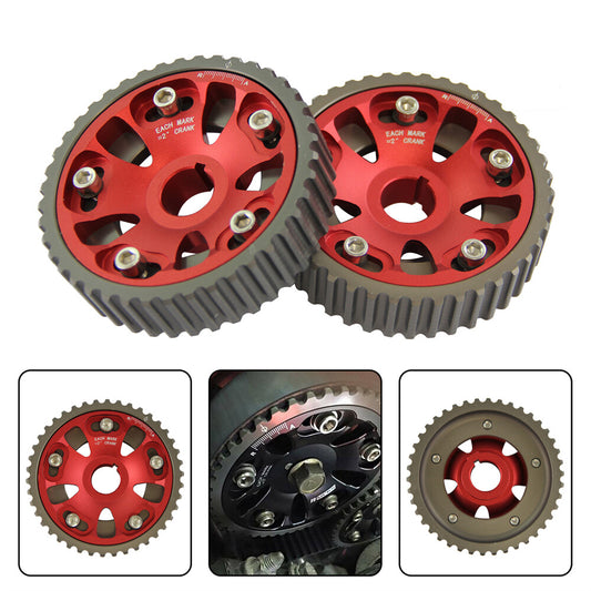 2PCS Adjustable Cam Gears For 93-01 for Honda Prelude H22 H22A1 H22A4 DOHC VTEC Red