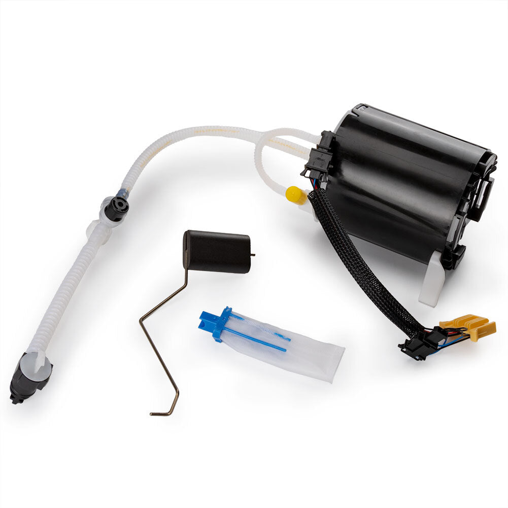 Electric fuel pump assembly suitable for Jaguar XF, XFR, XFR-S, XJR 2.0L, 3.0L, and 5.0L models. C2D25079
