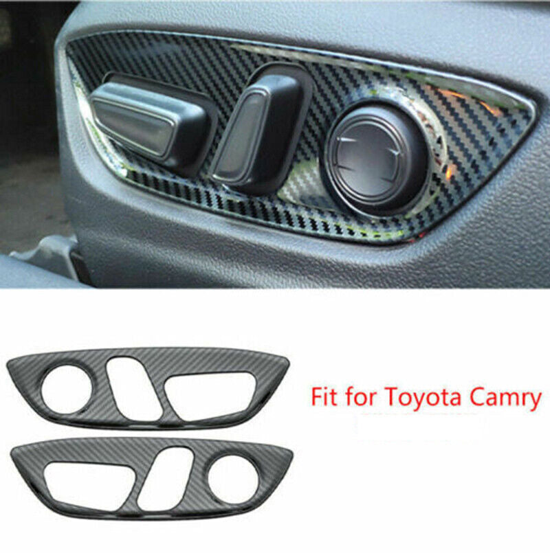 for Toyota for Camry 2018-22 Steel Carbon Fiber for Seat Adjust Handle Button Panel Trim