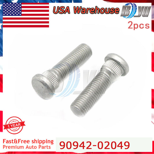 New 2pcs Fit for 90942-02049 for TOYOTA TUNDRA TACOMA for LEXUS STUD HUB BOLT Wheel Stud