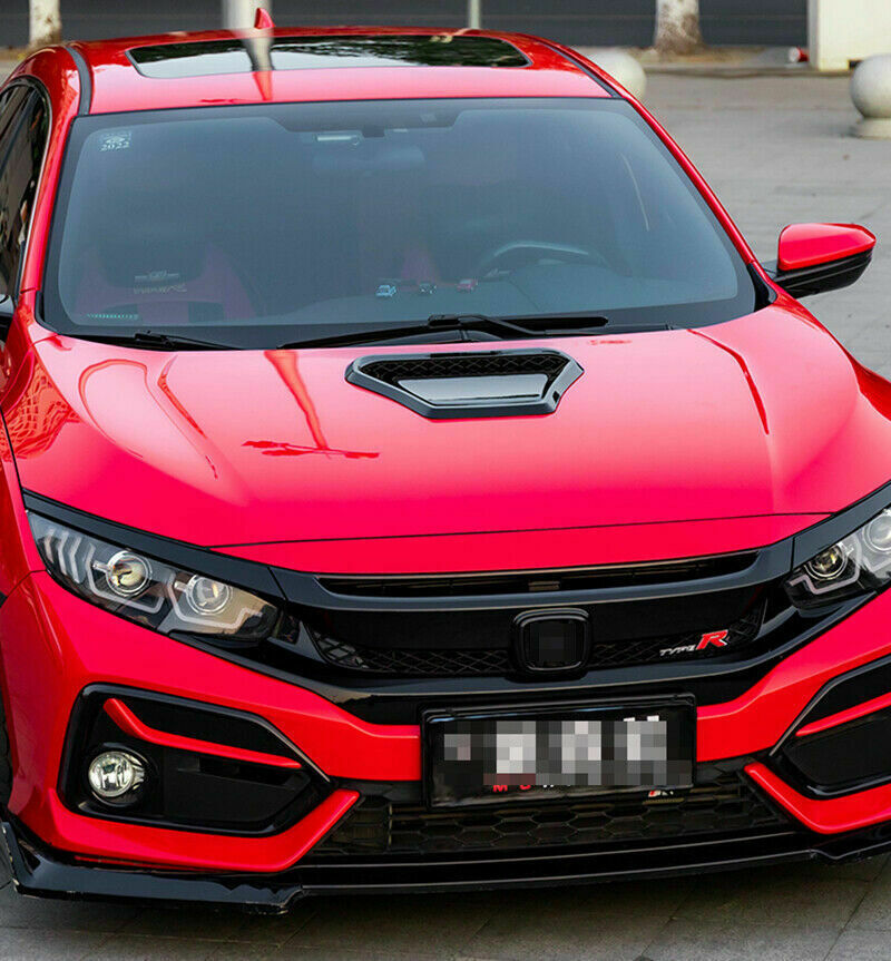 for Honda for Civic 2016-2021 Bright Black Car Front Hood Inlet Air Vent Cover Trim