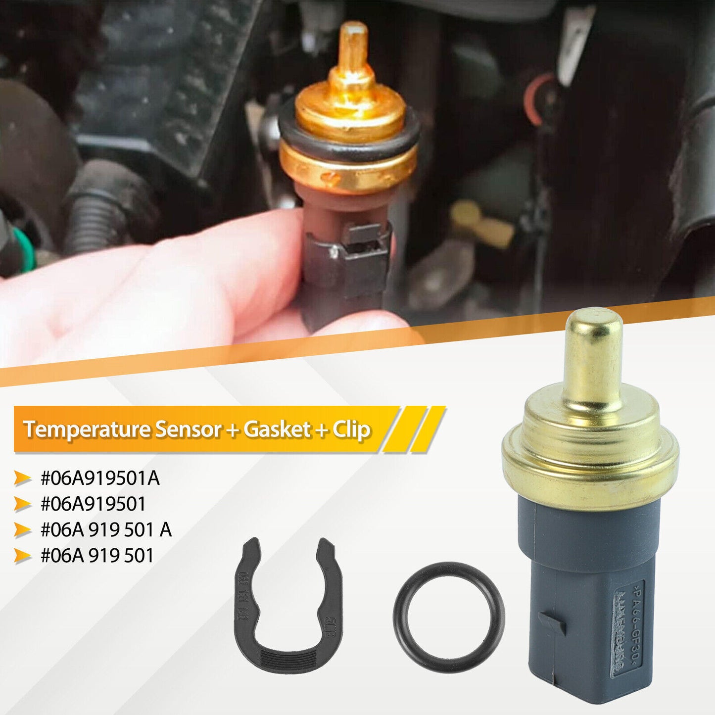 2 pins Coolant Temperature Sensor O-Ring for VW for Volkswagen for Audi 06A919501A