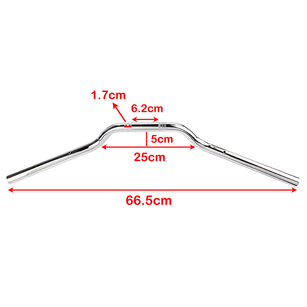 Handlebar Motorcycle 7/8 22mm Drag Bar For Dirt Bike ATV Iron Chrome Universal