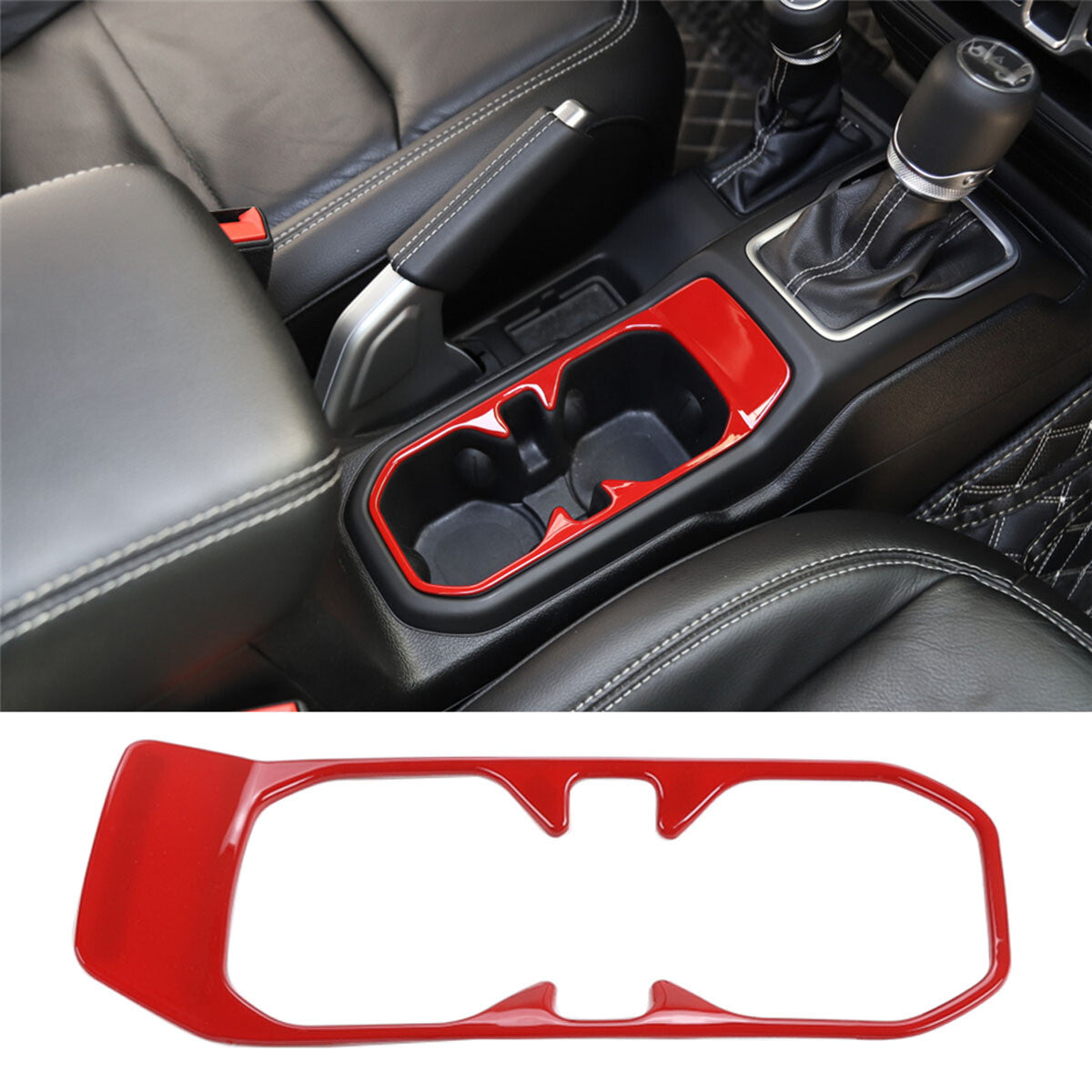 Front Water Cup Holder Trim Cover For 2018-2022 for Jeep for Wrangler JL JLU Sports 1PCS