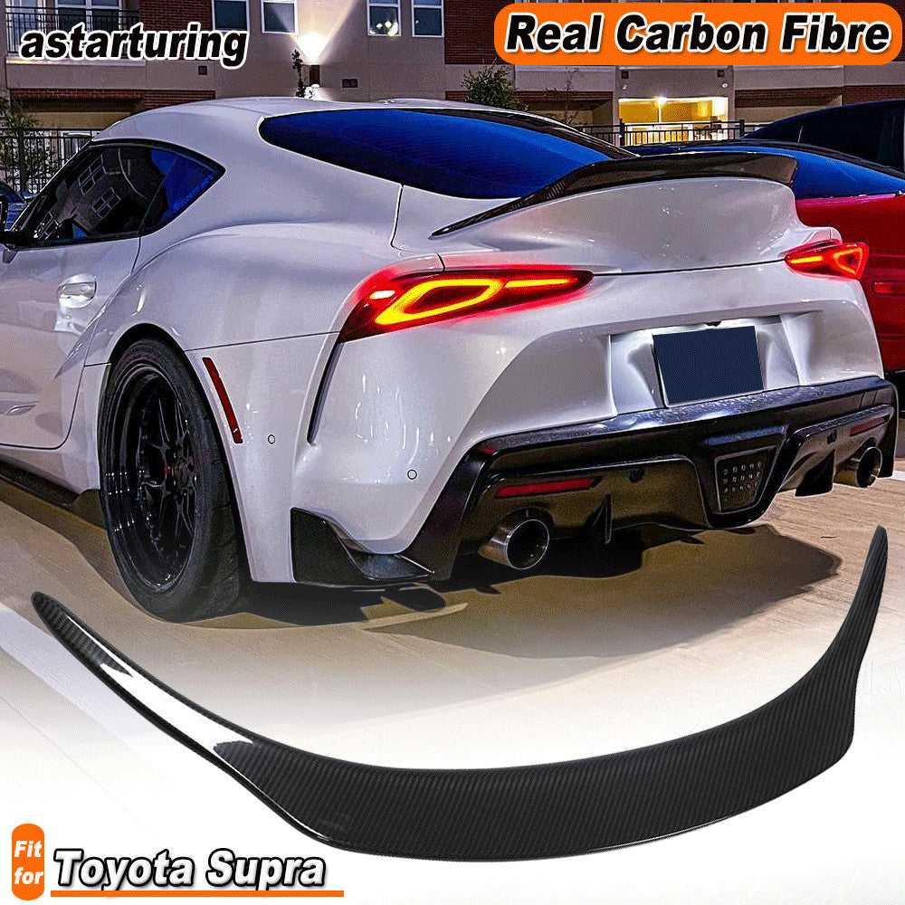 for Toyota Supra GR A90 A91 MK5 DRY CARBON Rear High Kick Trunk Spoiler Wing Lip