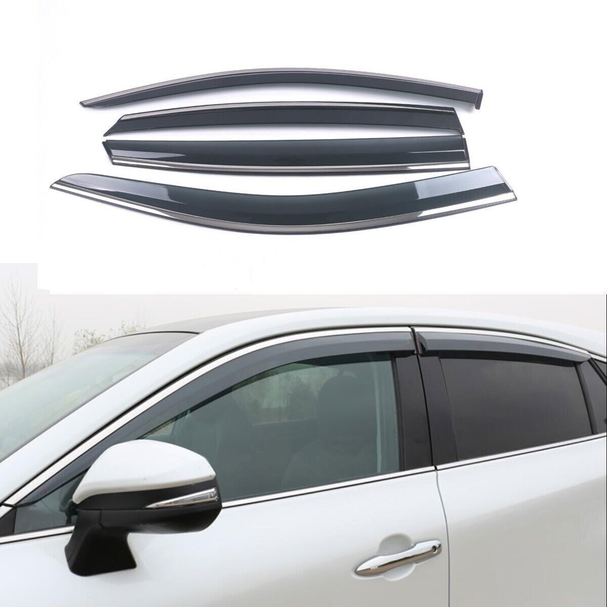for Lincoln 17-20 Window Wind Visors Sun Rain Guard Vent Deflectors
