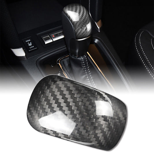 Car Gear Shift Knob Cover Trim Carbon Fiber Black for Subaru Forester 2013-2018
