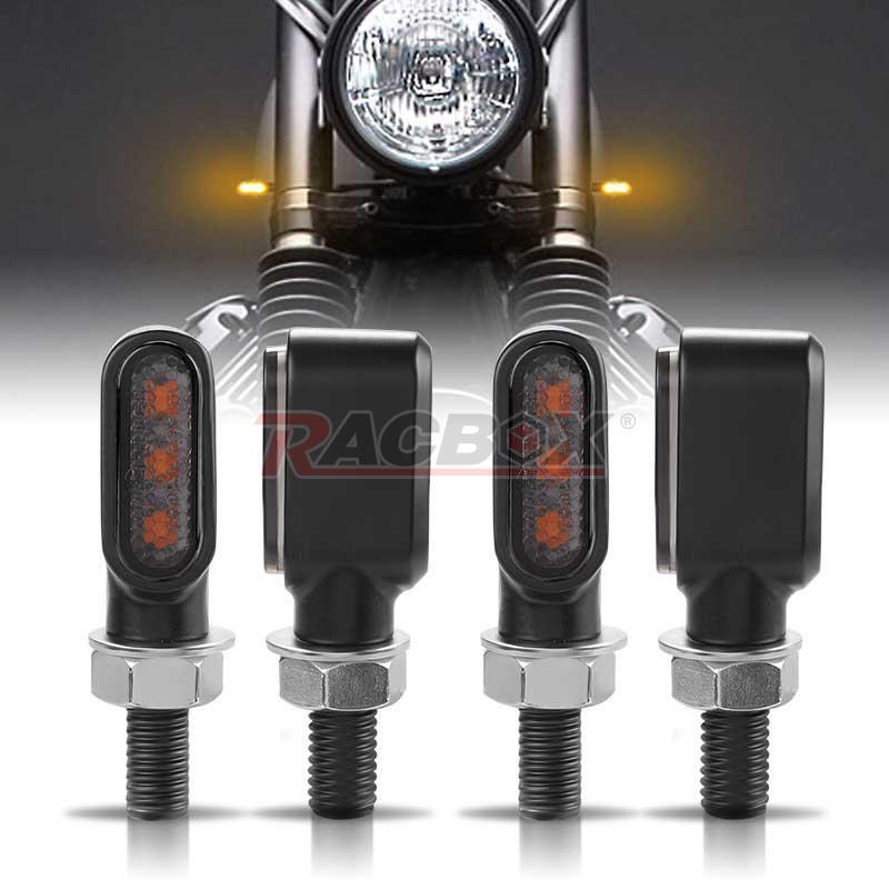 4X Motorcycle LED for Mini Turn Signals Amber Light Blinker For Bobber Cafe Racer US