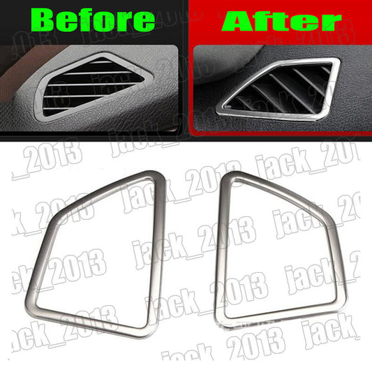 for BMW X5 E70 2007 - 2013 2pcs Steel Car Dashboard Upper Air Vent Cover Trim