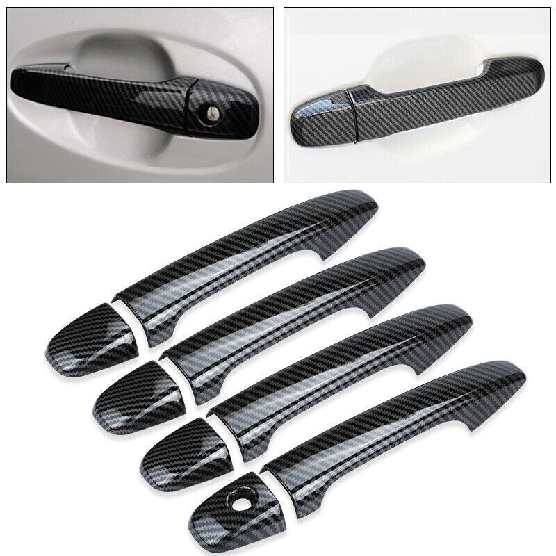 8x Carbon Fiber Black Car Door Handle Cover Trim fit for 15-2021 for Subaru WRX STi