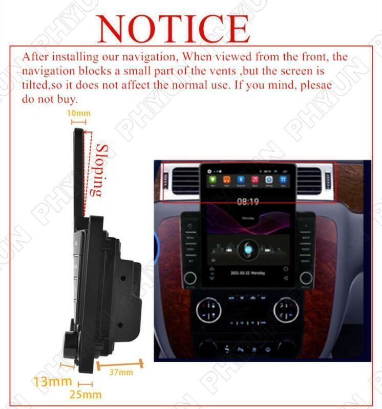 For 2007-2013 for Chevrolet Silverado for GMC for Sierra Stereo Radio 2+32GB 9.5 Carplay FM