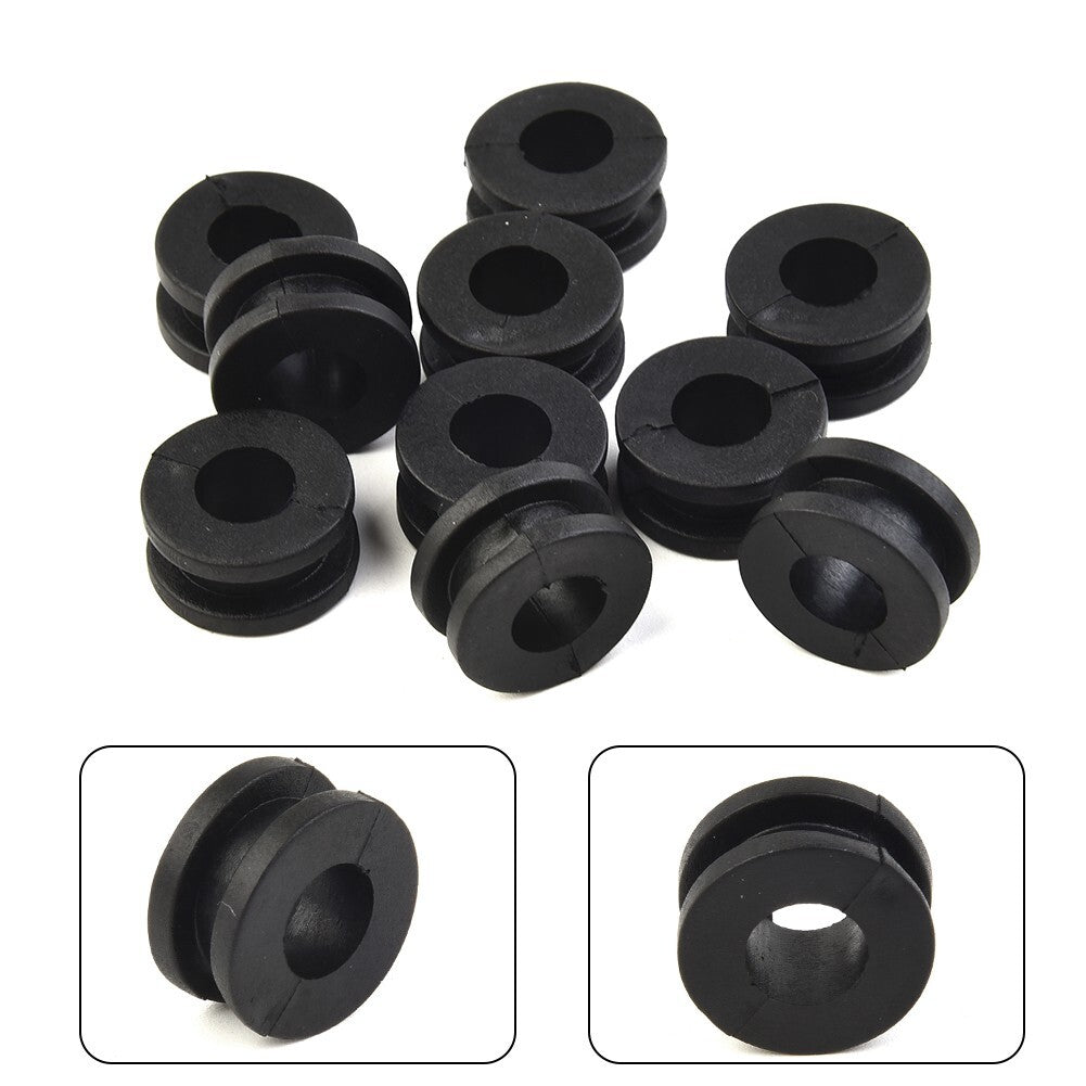 10X Universal Motorcycle Rubber Grommet Mount Set Side Cover Fender Black