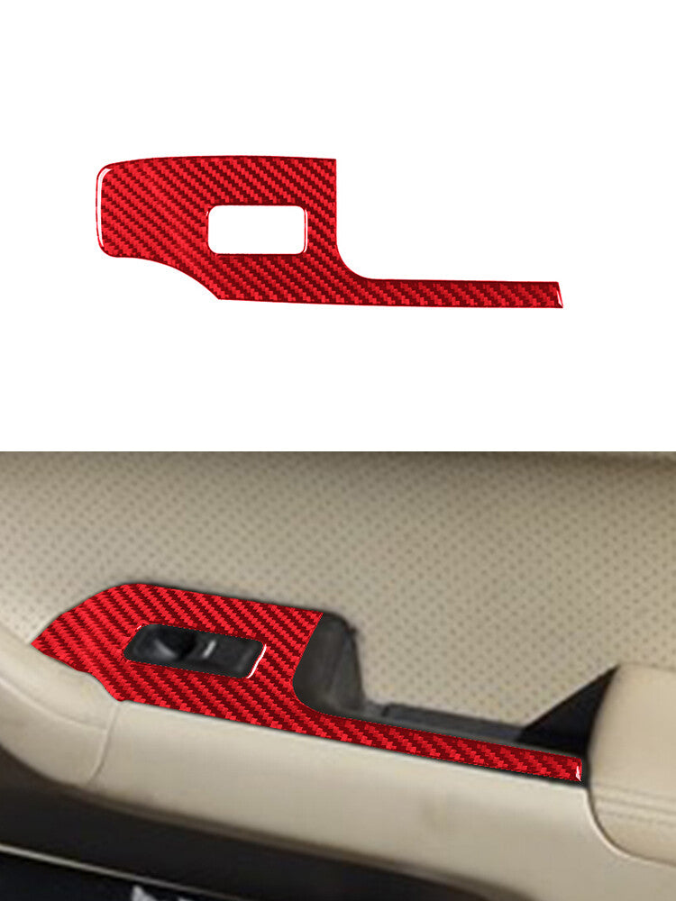 Passenger Window Lifter Panel Trim Cover Carbon Fiber for Acura TSX 2003-08 Red