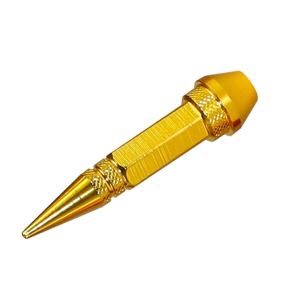 Gold 4pcs Aluminum Car Tire Wheel Rim Valve Cap Spiked Air Port Dust Cover Stems