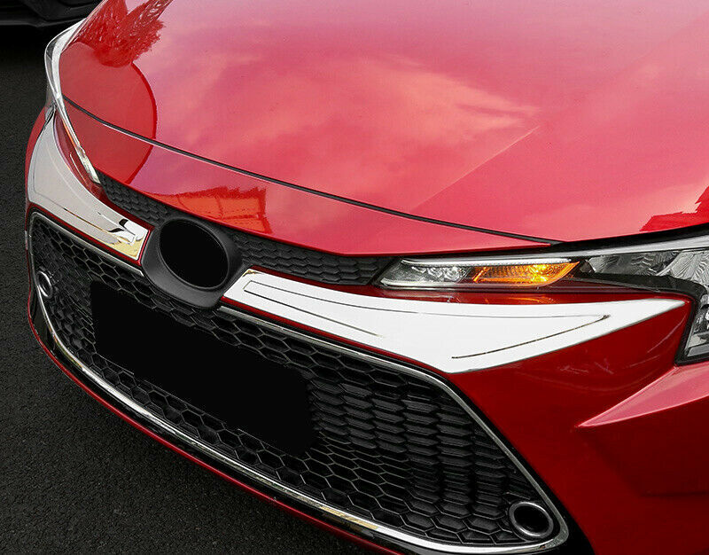 Chrome Steel Front Grille Grill Upper Trim Cover for Toyota for Corolla US 2019-2022