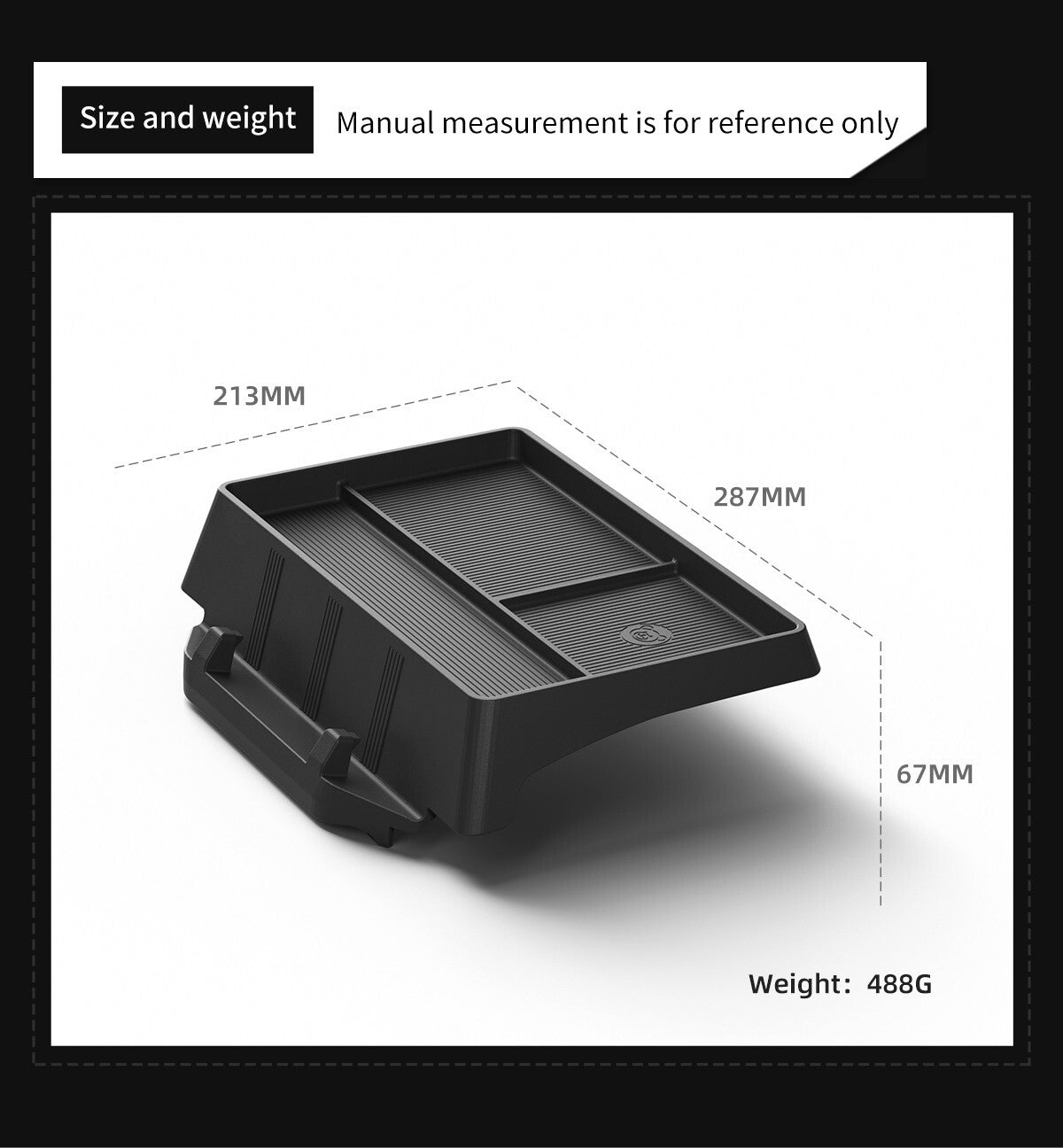 for Tesla for Model Y 2024 Dashboard Storage Box Model 3 2021-2023 Organizer Grey