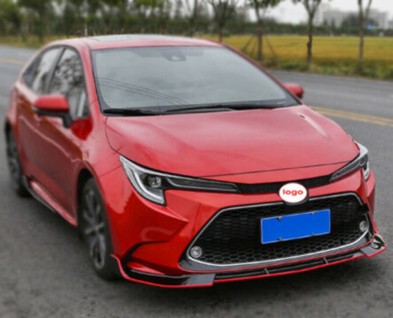 for Toyota for Corolla 2019-2022 Black+Red Front Bumper Lip Splitter Spoiler Refit