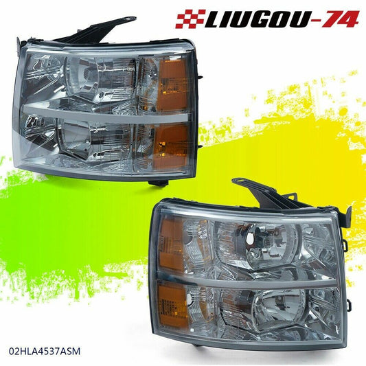 Suitable for 07-13 for Chevrolet Silverado 1500-3500, smoked amber-colored corner headlights U