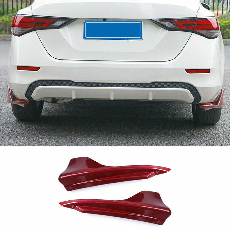 ABS Red Rear Bumper Side Corner Spoiler Trim 2pcs for Nissan Sentra 2020-2023