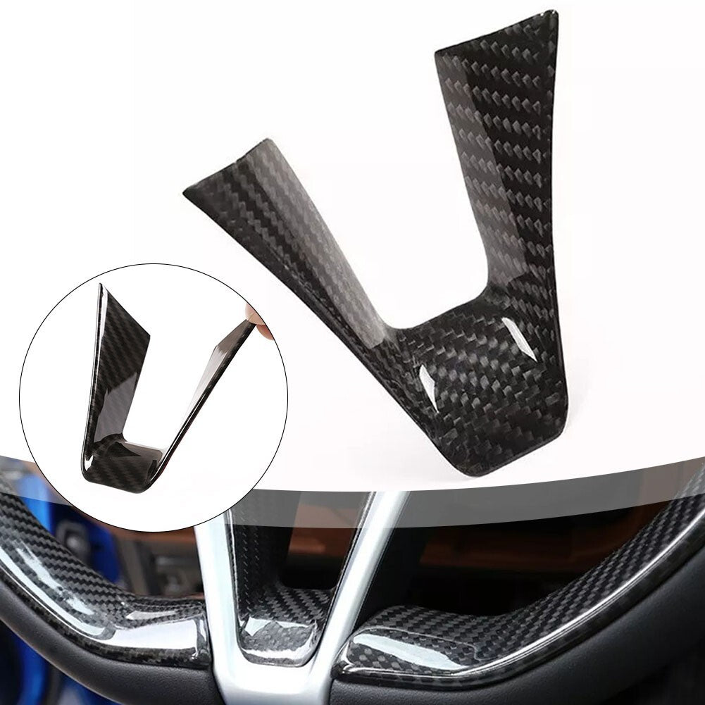 Carbon Fiber Steering Wheel Cover Trim For Alfa For Romeo For Giulia for Stelvio