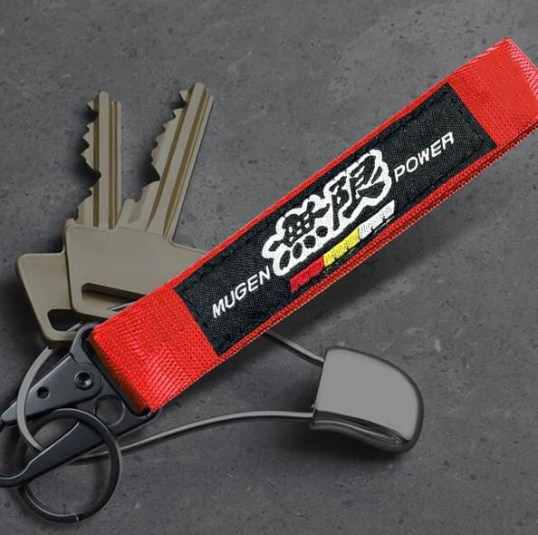 Car keychain metal key ring badge lanyard red and black Mugan for Honda for Acura