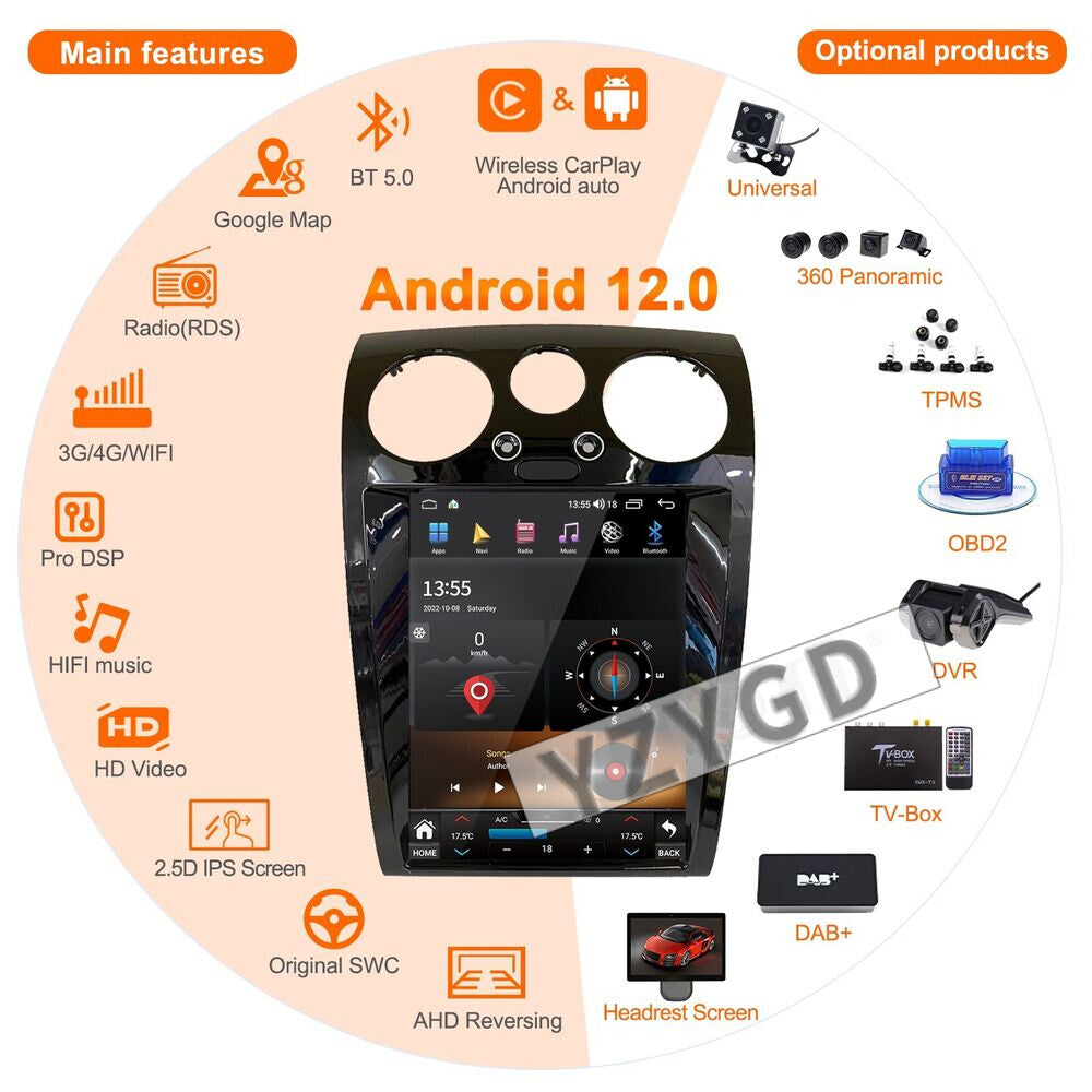 for Bentley for Continental GT 2004-2011 Carplay Car Radio 2Din Stereo 64GB Receiver