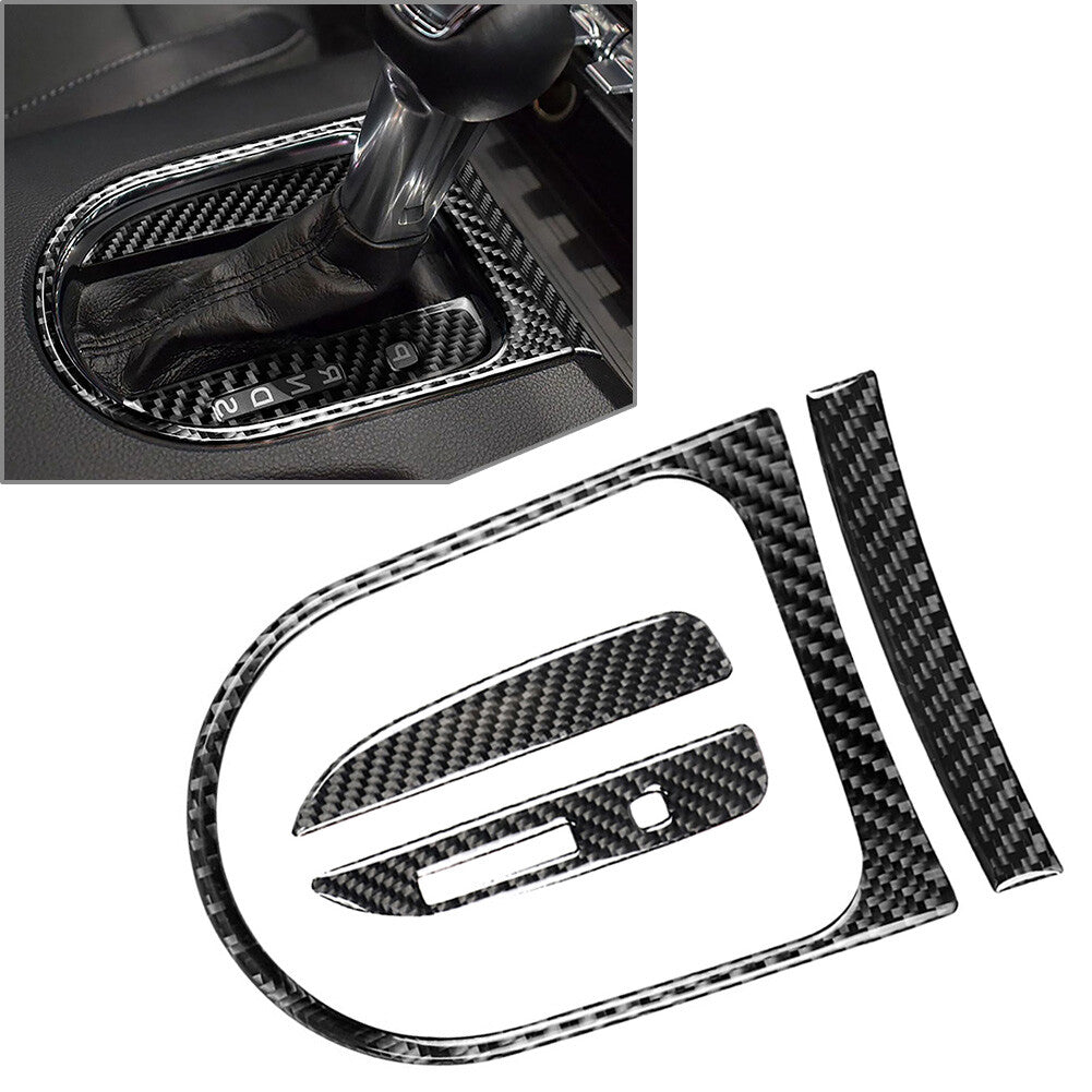 Center Console Gear Shift Box Panel Cover Trim Black for Ford for Mustang 2015-2023