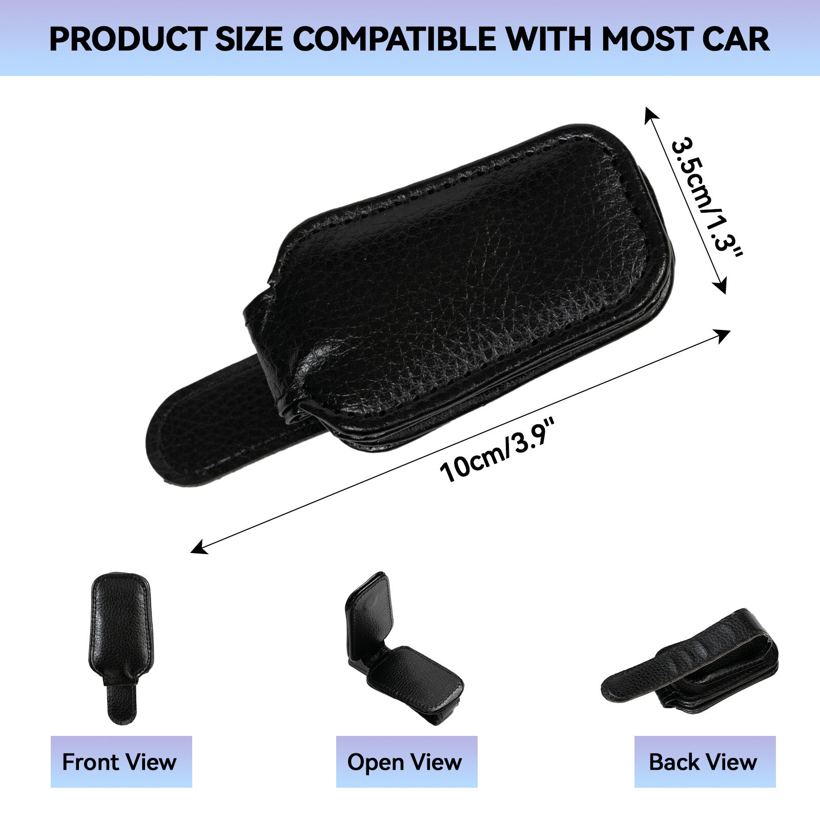 Universal Car Vehicle Sun Visor Clip Glasses Holder Sunglasses Ticket Black
