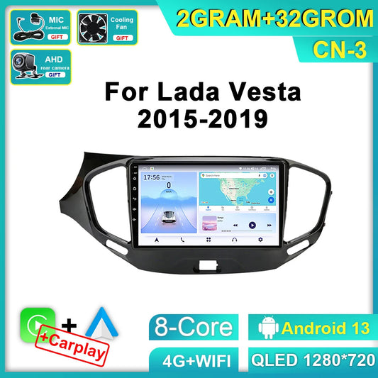 Android Car Radio for LADA Vesta Cross Sport 2015-2019 CarPlay GPS Player Screen