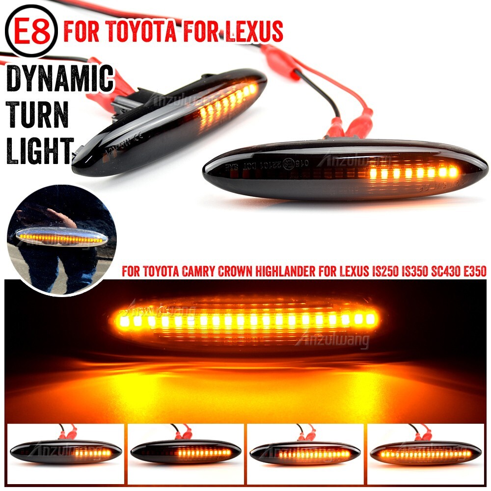Dynamic Side Marker Turn Light for Lexus SC430 for Toyota for Camry Soarer Kluger Mark