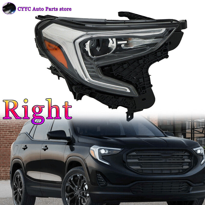 Right Headlights For 2018-2021 for GMC Terrain Headlamps Clear Xenon HID Chrome