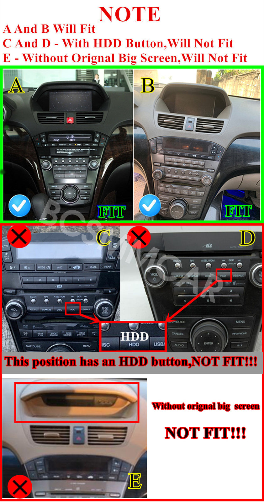 Fit for Acura MDX 2007-2013 Car Stereo Radio Player Android Navi GPS FM 2+32G