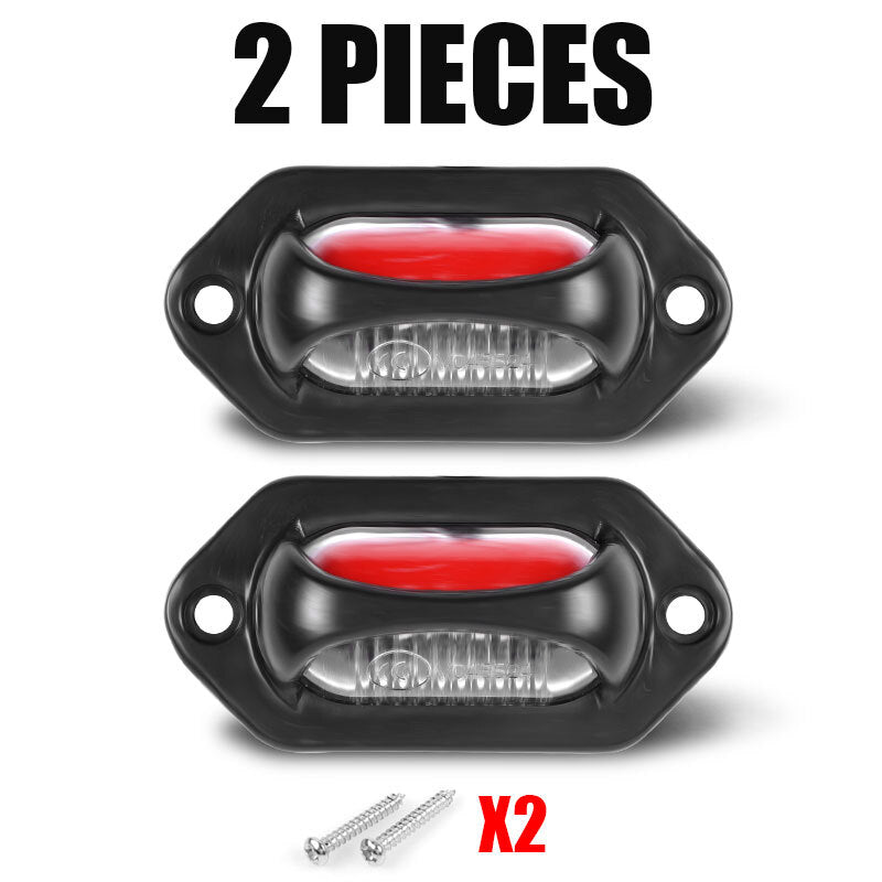 2X Universal LED License Plate Tag Light Lamp Red White For Truck Trailer RV