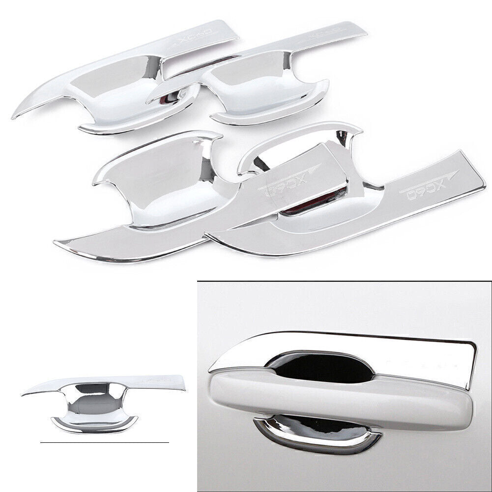 Exterior Car Side Door Handle Bowl Trim Fit for Volvo XC60 2018 Chrome Auto Car 4pcs