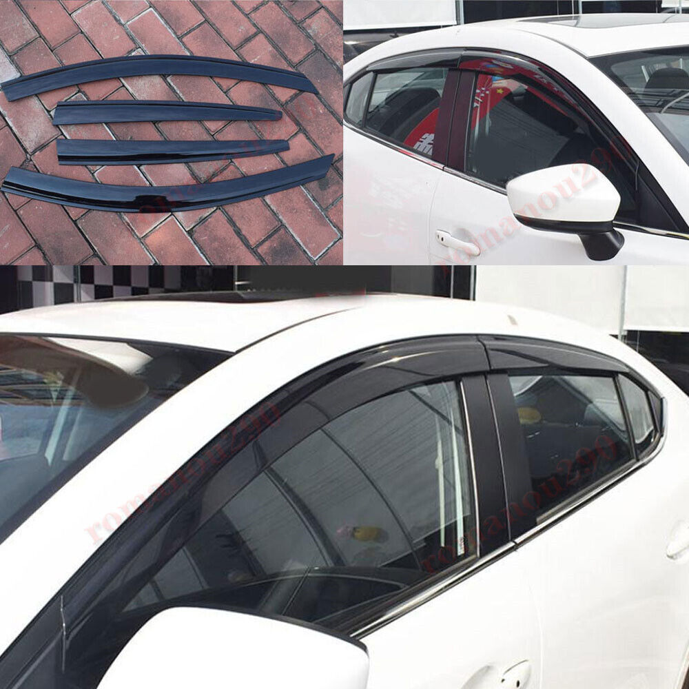 for Mazda 3 Hatchback 2014-18 Smoke Window Visor Vent Sun Shade Rain Guard trim