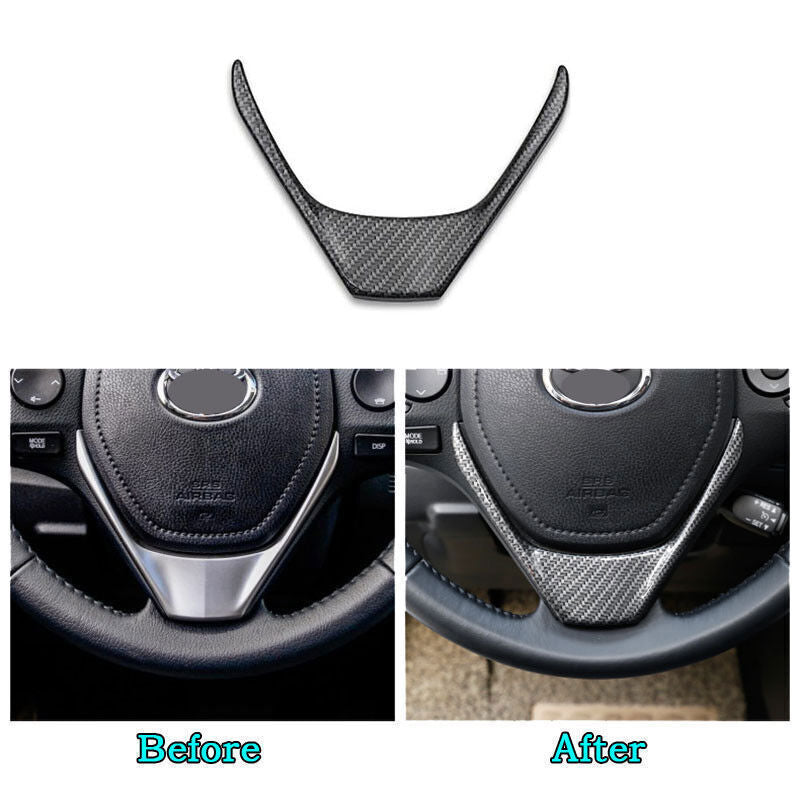 Carbon Fiber Style Inner Steering Wheel Frame Decorator Cover for Corolla 14-19