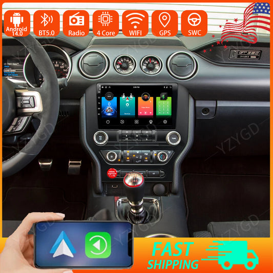 for Ford for Mustang 2015-2021 Car Stereo Radio GPS WIFI 9 Android 14 Apple Carplay