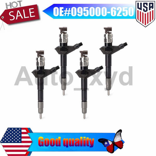 4x 095000-6250 Diesel Fuel Injector for Nissan Navara Pathfinder YD25 06-09