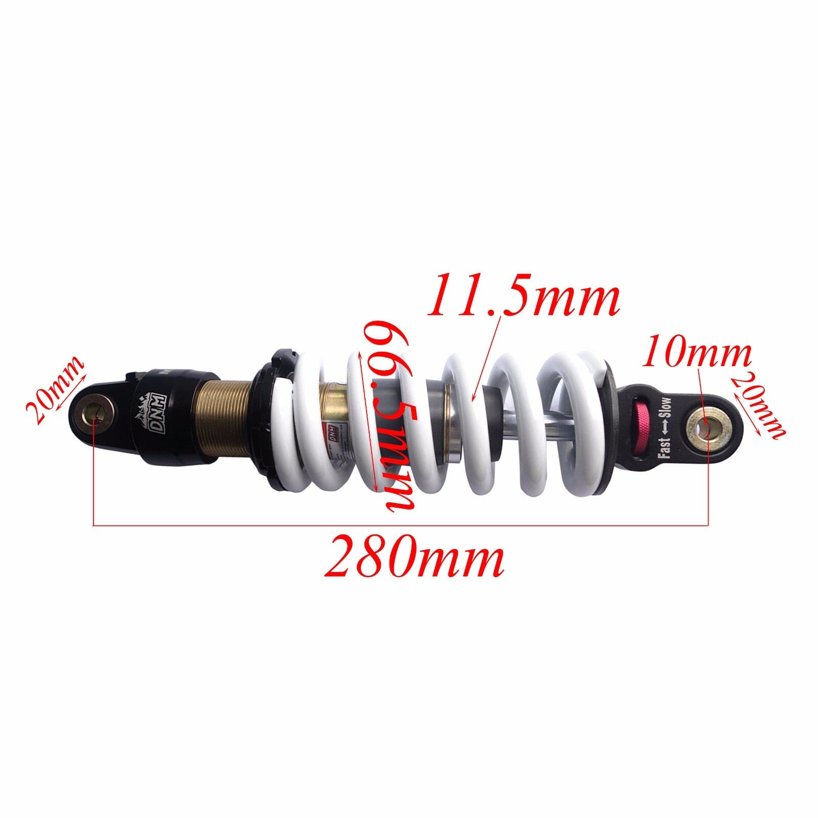 Rear shock absorber 280 mm 850 lbs suitable for off-road, off-road bikes, go-karts, four-wheel off-road vehicles, all-terrain vehicles