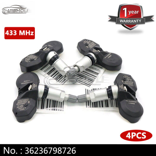 4-pack TPMS tire pressure sensors (36236798726) suitable for Mini Cooper , for BMW 328i, 528i, 535i.